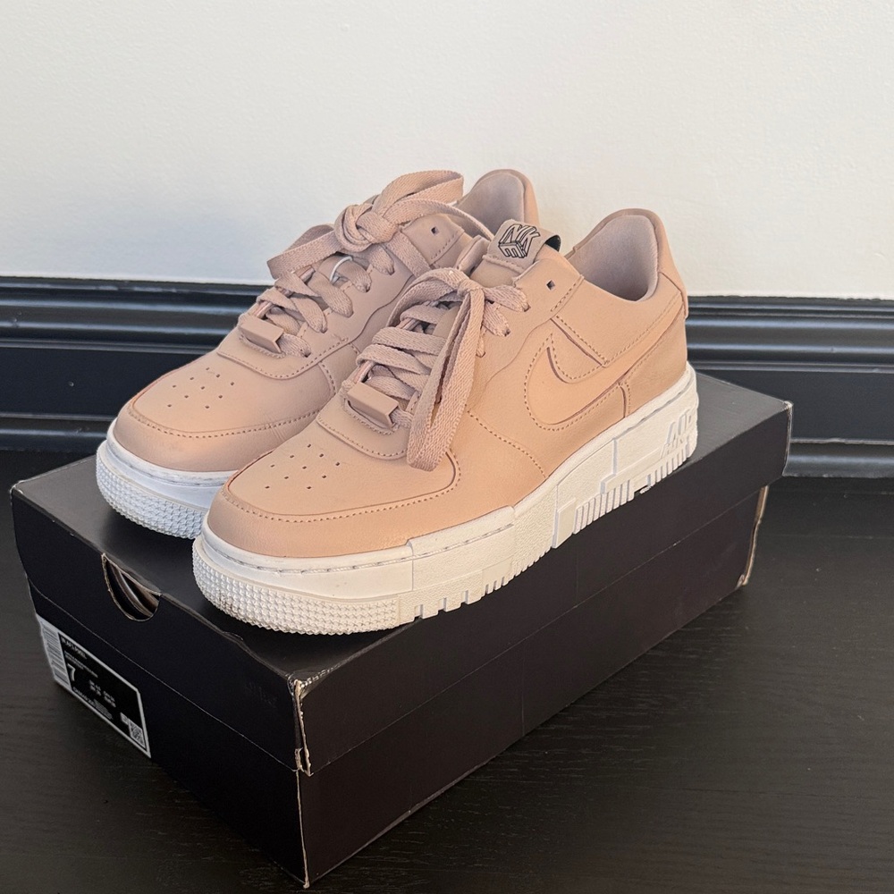 Nike Women's Air Force 1 Pixel Sneakers in Light Pink and White